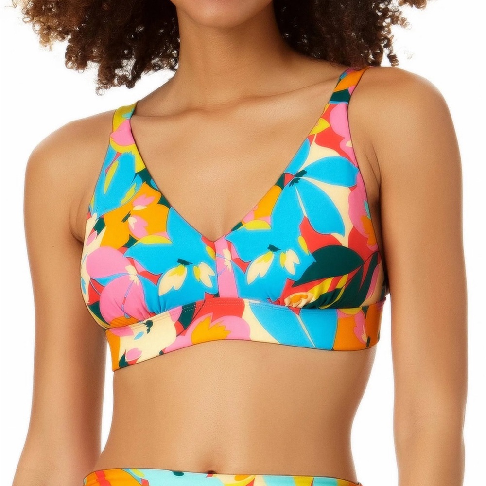 Anne Cole two piece floral high waisted swimsuit size Large worn twice - Picture 3 of 11